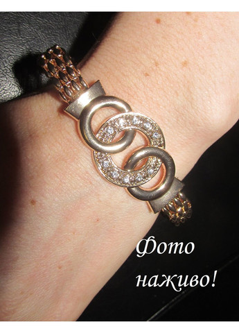 Золотой стильный браслет в стразах, 6983 -3 No Brand (367960486)