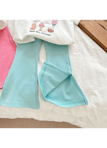 Голубой летний детский костюм футболка, брюки No Brand