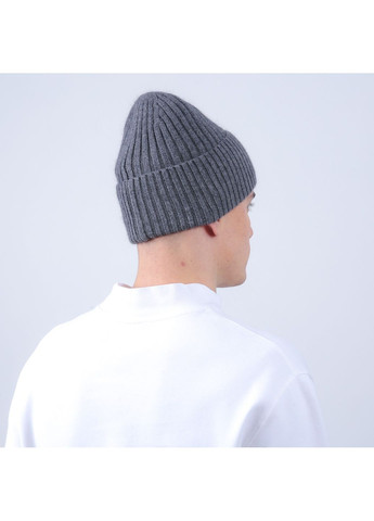 Шапка біні чоловіча вовна сіра HARRIS 856-714 LuckyLOOK 856-714М (362623944)