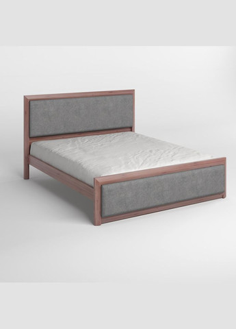 Двоспальне дерев'яне ліжко Барселона Б4 Горіх лісний/Аляска 93 (Сірий) 140х200 см (MBG-13927) Mebigrand (368278535)