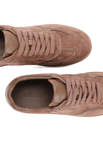 Бежевые женские кеды 201-24104-1-7 бежевый велюр MIRATON