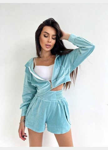 Жіночий велюровий костюм з шортами No Brand С1527-061/3 (342371687)