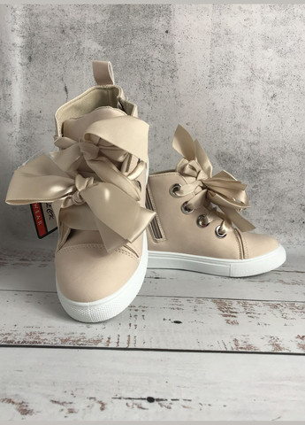 Бежевые праздничные, повседневные осенние ботинки демисезонные детские для девочки бежевый (020) New Tlck