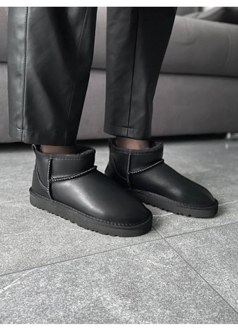 Жіночі Уггі UGG Ultra Mini Black (Шкіра) (366197035)