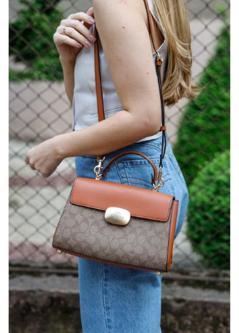 Сумка женская Eliza Top Handle In Signature Canvas Ginger No Brand (362044593)