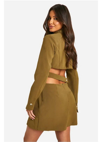 Оливкова (хакі) кежуал сукня-піджак Boohoo однотонна
