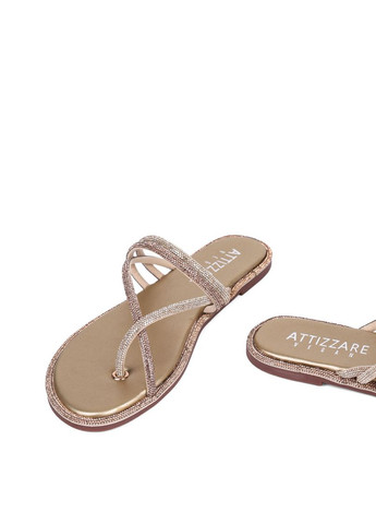 Жіночі Шльопанці B533-B6 Золотий Штуч. шкіра Attizzare (368558845)