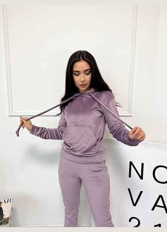 Женский велюровый костюм цвет пудрово-фиолетовый р.50/52 452089 New Trend (285710876)