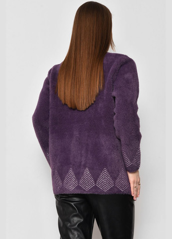 Фиолетовый демисезонный кардиган женский альпака фиолетового цвета пуловер Let's Shop