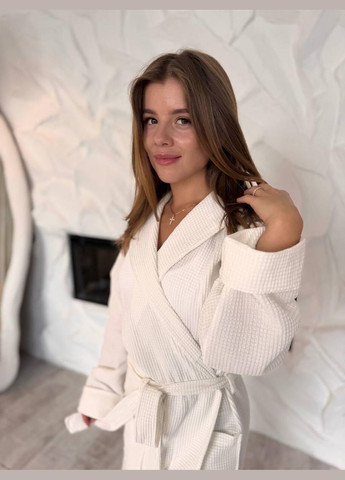 Халат жіночий вафельний M-L Білий (П4К-al-hal-vafel-f-003) No Brand (356515939)