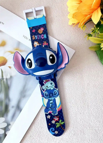 Дитячий електронний наручний годинник з роботою від батарейок 3D-проекцією 24 зображення для дівчаток (480650-Prob) Стіч Unbranded (339974090)