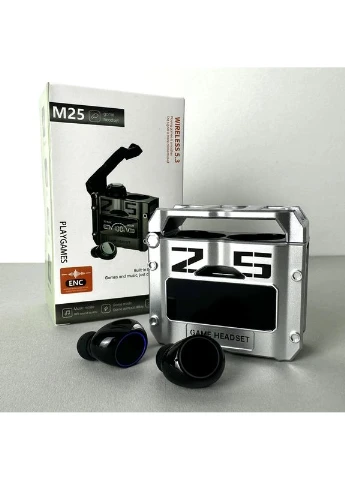 Бездротові навушники M25 series, Gaming EarBuds, Smart Case (Чорний) No Brand (379607182)