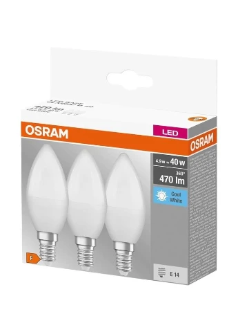 Світлодіодна лампа LED E14 4.9Вт B40 3 шт (4058075429680) Osram (323238607)