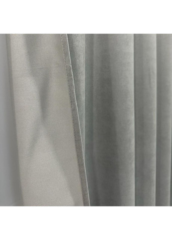 Комплект штор світло сірого кольору мікровелюр "Luxury Touch" (2 шт. по 1.5x2.7 м)- готові на тасьмі. Розкіш та затишок! No Brand (366561113)