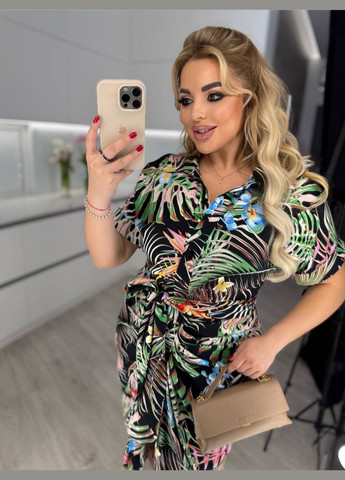 Черное деловое, кэжуал, коктейльное, вечернее женское платье рубашка No Brand