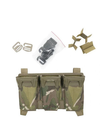 Плитоноска Bundle K-Zer розмір М multicam та потрійний підсумок (панель) Agilite (368703761)