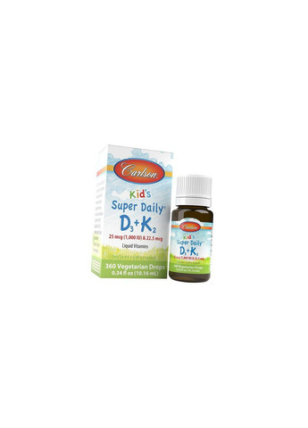 Витамин Д3 К2 для детей, Kids Super Daily D3+K2, 10мл (36353048) Carlson Labs (293256934)