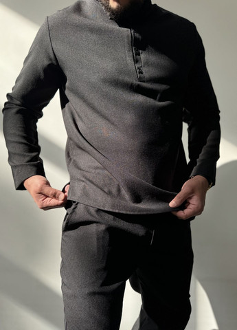 Чорний демісезонний костюм з льону з сорочкою MonsterBrand