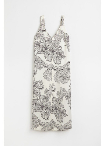 Молочное кэжуал платье с микро-дефектом H&M с цветочным принтом