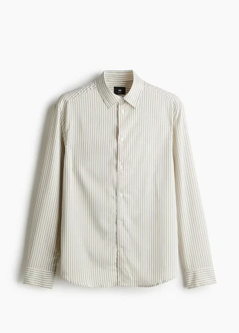 Светло-бежевая классическая рубашка H&M