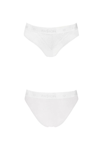 Белый демисезонный трусики с широкой резинкой и кружевом ps001 panties white, size m Passion