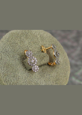 Сережки Молекули з родієм1,5 см золотисті Xuping Jewelry (316433456)