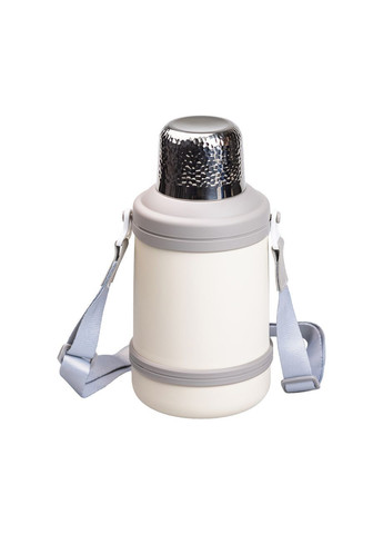 Термос для туризму Vacuum Cup 1.5 л з фліп кришкою та складаними ручками, сірий Yiwu (363058940)