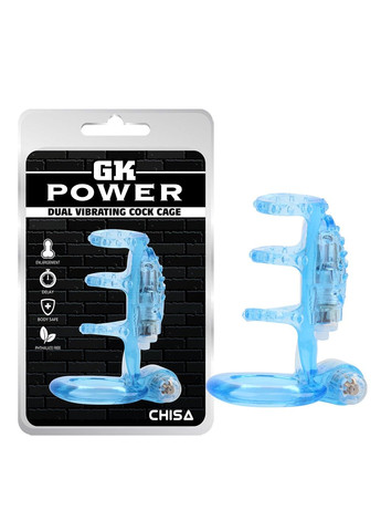 Насадка GK Power Dual Vibrating Cock Cage Blue Chisa (289783452)