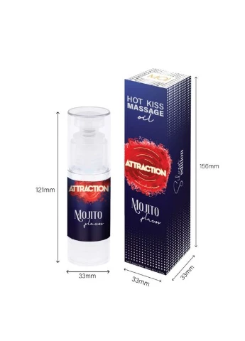 Съедобное массажное масло Attraction Mojito Hot Kiss (50 мл) - CherryLove MAI (330619799)