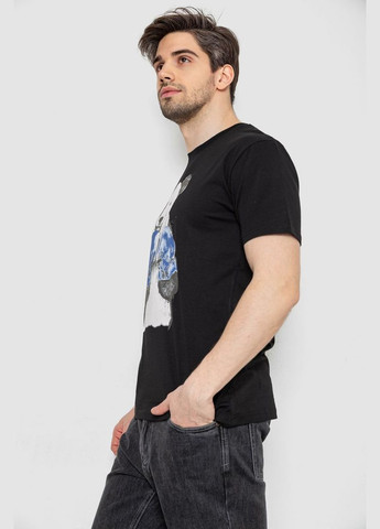 Чорна футболка чоловіча з принтом,, 244r5996 Andi