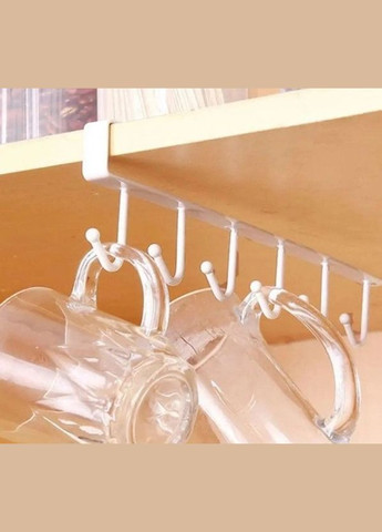 Вешалка с крючками металлическая подвесная многофунциональная на полку ( для посуды, одежды, полотенец) 26см No Brand (317763938)