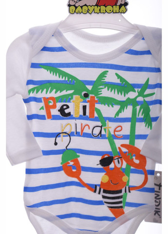 Боді з довгим рукавом для хлопчика Тропік бежева бавовна 86 см (41532) findik (296193152)