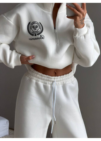 Стильный молочный костюм Тринитка на флисе Турция Україна (366671215)