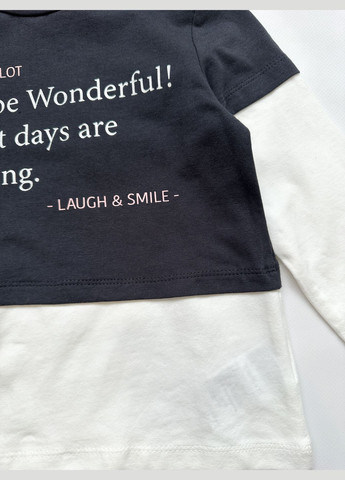 Чорний демісезонний костюм реглан чорно-білий + джогери сірі 104 брючний OVS