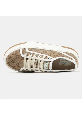 Кроссовки женские Gucci GG Canvas | Гуччи Канвас коричневые No Brand коричневые демисезоны (365963546)