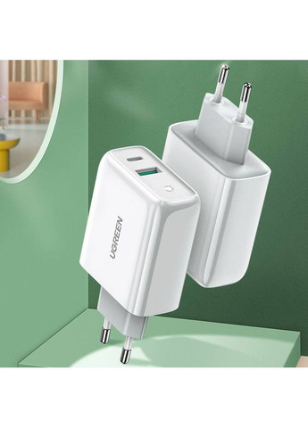 Мережевий зарядний пристрій 38W USB-C Wall Charger EU (White) (UGR-60468) (UGR-60468) Ugreen CD170 (372681086)