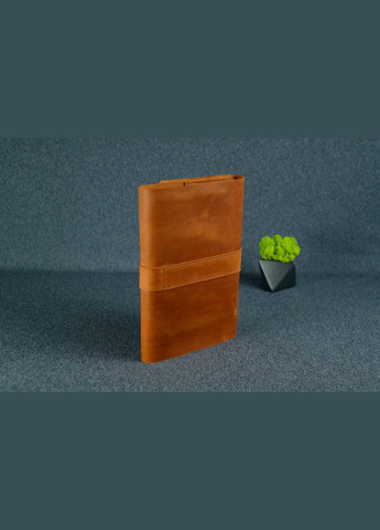 Шкіряна обкладинка для блокноту А5 Дизайн №3, натуральна Вінтажна шкіра, колір коричневий відтінок Коньяк Berty (299397129)