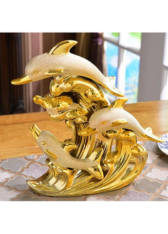 Розкішна настільна художня прикраса для дому статуетка у вигляді зграї з чотирьох дельфінів. No Brand (295058801)