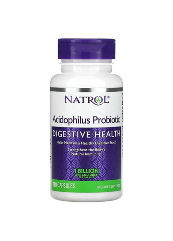 Пробиотики и пребиотики Acidophilus Probiotic, 100 капсул Natrol (293340968)