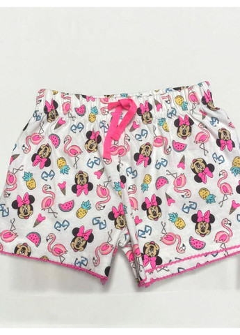 Білий костюм комплект футболка + шорти літній дитячий на дівчинку принт дісней мінні маус, фіолетовий, білий Primark
