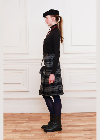 Сіро-чорна картата спідниця в діловому стилі Треви Dolcedonna (307183075)