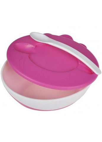 CANPOL Тарілка з ложкою рожева 31/406_pin Canpol Babies (301589722)