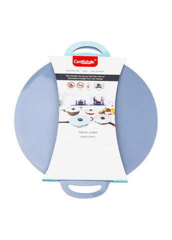 Кришка для посуду силіконова універсальна діаметром 28 см, сірий TS Kitchen HP34540L No Brand (342113767)