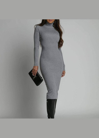 Сіра ділова, повсякденний, кежуал, джинсова, вечірня сукня жіноча No Brand однотонна