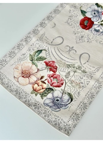 Гобеленовая дорожка MANDALAS FLOWERS 40x160 см 40% полиэстер 60% хлопок серый No Brand (401270295)