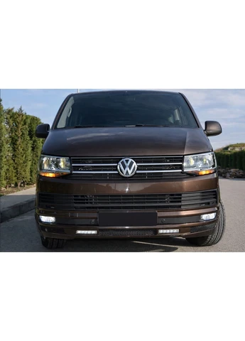 Накладка на передній бампер Sport 2-LED 2015-2018 (під фарбування) для Volkswagen T6 рр Meliset (389790196)