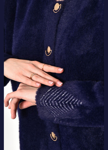 Темно-синий демисезонный кардиган женский альпака темно-синего цвета пуловер Let's Shop