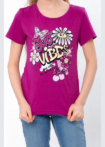 Розовая летняя футболка для девочки фиолетовый носы свое (6012-2-v40) Носи своє