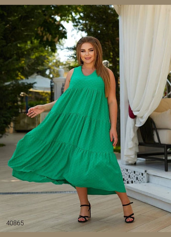 Зелена повсякденний сукня вільного крою великих розмірів Liton однотонна