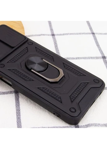 Противоударный чехол для Samsung Galaxy A04S, чехол Camshield Самсунг А04s с кольцом и шторкой черный Epic (396508082)